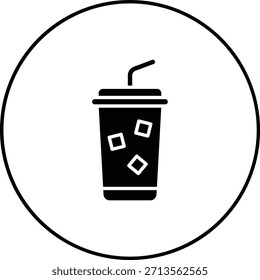 Icono de Vector de bebidas frías. Se puede utilizar para aplicaciones de impresión, móviles y de Web.