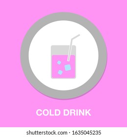 cold drink vector icon isolated on white background, Drink logo concept