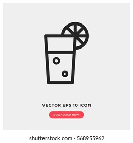 Cold drink vector icon, lemonade symbol. Modern, simple flat vector illustration for web site or mobile app