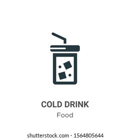 Cold drink vector icon on white background. Flat vector cold drink icon symbol sign from modern food collection for mobile concept and web apps design.