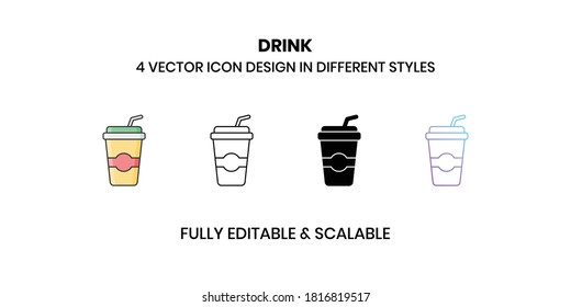 Cold drink Vector illustration icons in different style