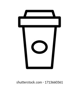 cold drink vector thin line icon 
