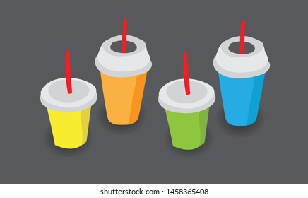 Cold Drinks Flat Illustration Vector