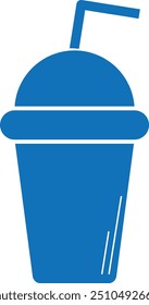 Cold drinks icon. fresh drinks icon vector (Blue version)