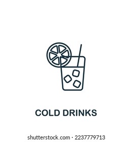 Cold Drinks icon. Monochrome simple Food Delivery icon for templates, web design and infographics