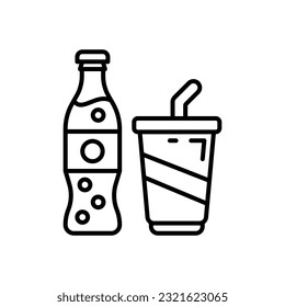 Icono de bebidas frías en vector. Ilustración