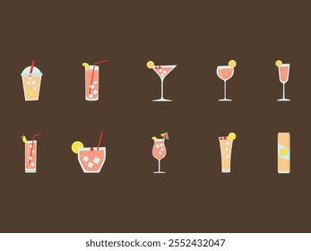 Cold Drinks Illustration Element Set