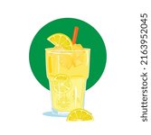 Cold drinks lemonade vector illustration.