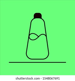 Cold drinks linear icon. Thin line illustration. Bottle and plastic glass with beverage. Contour symbol. Vector isolated drawing. Editable stroke