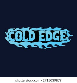 Cold Edge Bold Ice Style Typography Logo Vector Design