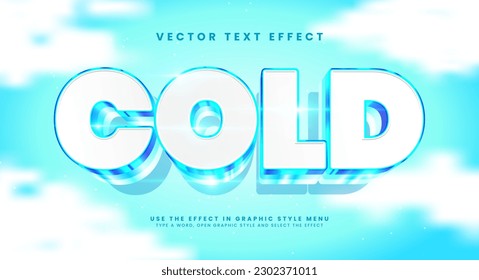 Cold elegant editable text style effect. Vector text effect with luxury concept.