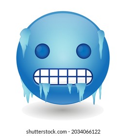 Cold Emoji Icon Illustration Sign. Freezing Vector Symbol Emoticon Design Vector Clip Art.