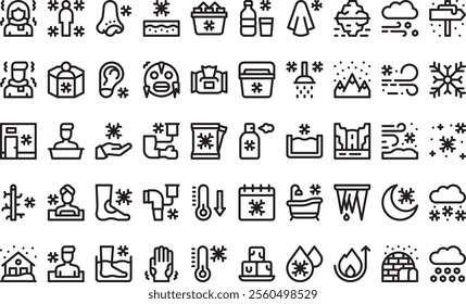 Cold exposure icons High-Quality Vector Icons Collection with Editable Stroke. Ideal for Professional and Creative Projects.