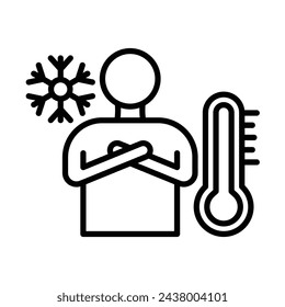 Cold Exposure Vector Line Icon Design