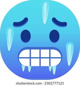 cold face emoji vector emoticon