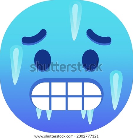 cold face emoji vector emoticon