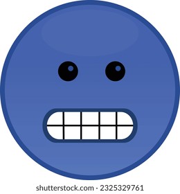 Cold face emoji. Vector illustration. 
