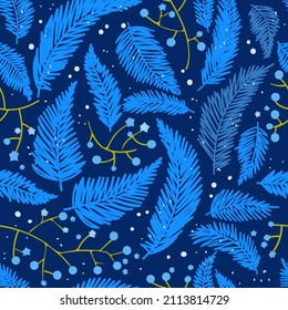 Cold February in an ornament for an endless pattern. For fabric and paper.