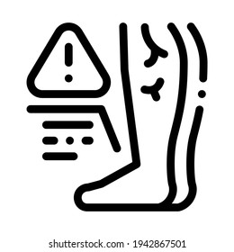 Cold Feet Due Atherosclerosis, Health Problem Line Icon Vector. Cold Feet Due Atherosclerosis, Health Problem Sign. Isolated Contour Symbol Black Illustration