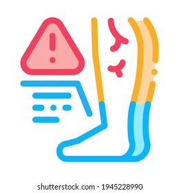 Cold Feet Due Atherosclerosis, Health Problem Color Icon Vector. Isolated Symbol Illustration