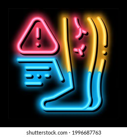 Cold Feet Due Atherosclerosis, Health Problem Neon Light Sign Vector. Glowing Bright Icon Cold Feet Due Atherosclerosis, Health Problem Sign. Transparent Symbol Illustration