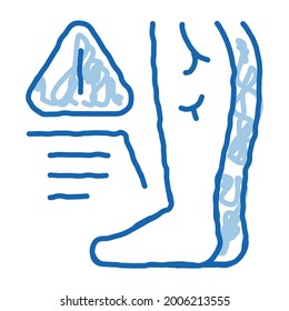 Cold Feet Due Atherosclerosis, Health Problem Sketch Icon Vector. Hand Drawn Blue Doodle Line Art Cold Feet Due Atherosclerosis, Health Problem Sign. Isolated Symbol Illustration