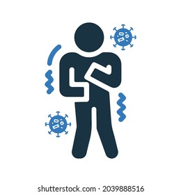 frío, icono de fiebre. Diseño vectorial simple editable aislado en un fondo blanco.