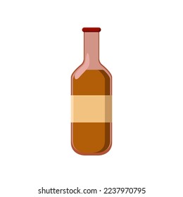 Cold fizzy drink in glass bottle vector illustration. Sweet drink product for vending machine isolated on white background. Junk food, beverage, lunch concept.