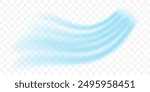Cold flow from the air conditioner. Snowy frosty whirlwind. Realistic 3d vector illustration isolated on white transparent background.