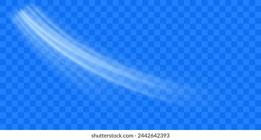 Cold flow from the air conditioner. Snowy frosty whirlwind. Realistic 3d vector illustration isolated on transparent background.