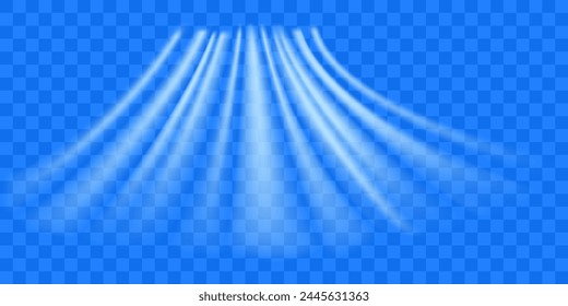 Cold flow from the air conditioner. Snowy frosty whirlwind. Realistic 3d vector illustration isolated on transparent background.
