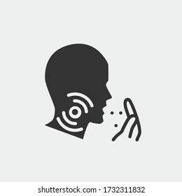cold and flu cough and sore throat symptom vector icon illustration sign