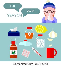 Cold and flu season illustration