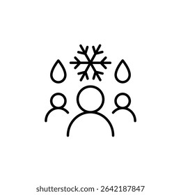 Cold And Flu Season Symbol With Sick People With Flu Symptoms