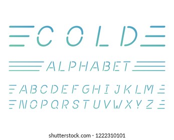 Cold font. Vector alphabet letters. Typeface design. 
