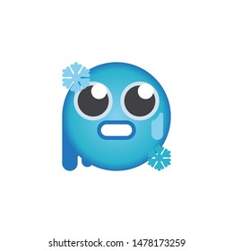 Cold freezing emoticon flat icon, icy-blue face emoji vector sign, colorful pictogram isolated on white. Symbol, logo illustration. Flat style design