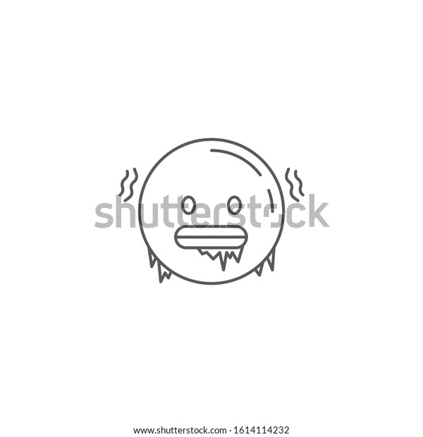 Cold Freezing Emoticon Vector Icon Symbol Stock Vector Royalty Free 1614114232