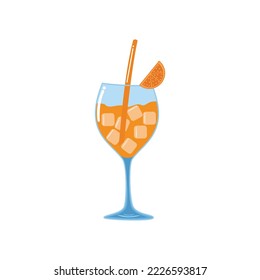 cold fresh orange juice. vector illustration