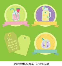 Cold Fresh Summer Drinks Badges