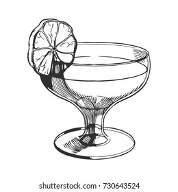 Cold Front  Daiquiri hand drawn vector illustration. Vintage art. The picture of the cocktail menu