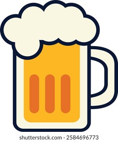 Cold frothy beer vector illustration