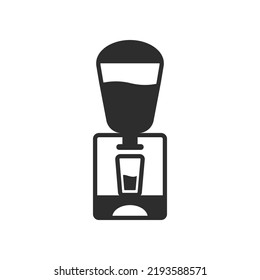 Cold fruit juice dispenser icon. Monochrome black and white symbol