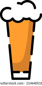 Cold glass of beer, illustration, vector on a white background.