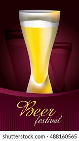 Cold Glass of Beer, Beer Menu (Vector Art)
