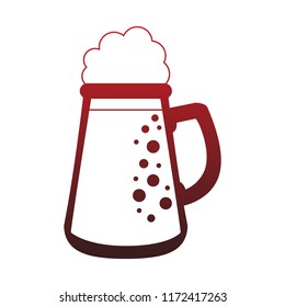 Cold glass beer red lines