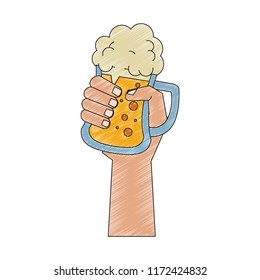Cold glass beer scribble