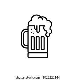 cold glass of beer vector art illustration