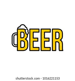 cold glass of beer vector art illustration