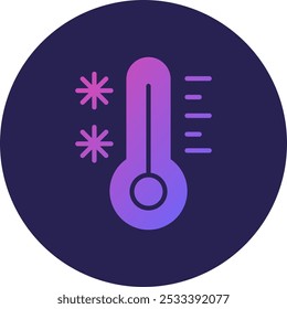 Cold Glyph Circle Gradient Icon