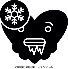 Design de ícone de estilo de glifo frio